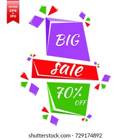 Big Sale polygonal icon. Vector Illustration.