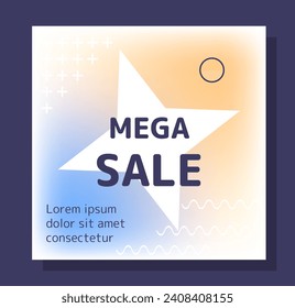 Big sale post concept. Advertising and marketing, electronic commerce. Special and limited offer. Poster or banner for website. Cartoon flat vector illustration isolated on blue background