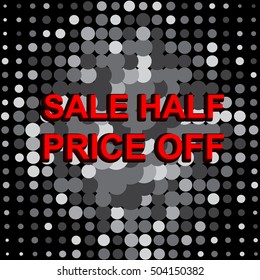 Big sale poster with BAKE SALE text. Advertising monochrome and red vector banner template