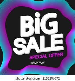 Big Sale, poster design template, special offer, vector illustration