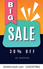 Big sale poster layout. Promotion retail poster