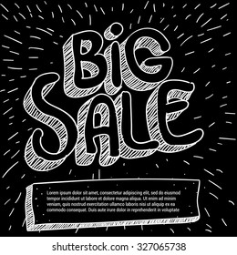Big sale poster vector mock up.