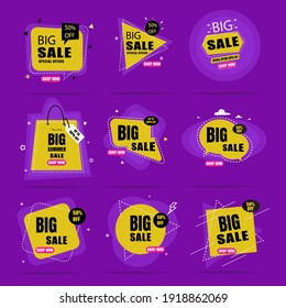 Big sale price tag , banner, flyer advertising Bundle vector illustration. special offers for website big sale promo
