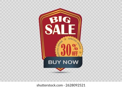 Big sale price tag, label, banner, sticker.