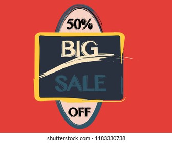 Big sale promo, sale template vector illustration