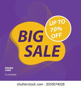 Big sale promotion, banner template, Vector illustration.