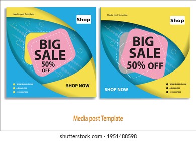 Big sale promotion template design with 50% off