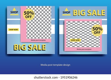 Big sale promotion template design with 50% off