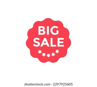 Big sale red badge. Discount promo sticker logo design. Sale sticker. Big sale announcement. Super Sale, end of season special offer banner vector design and illustration.