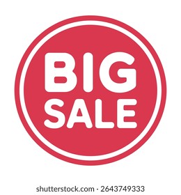 Big sale red circle label design element