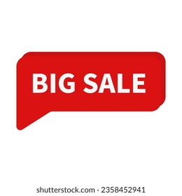 Big Sale In Red Rectangle Rounded Shape For Advertising Marketing Business
