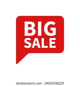 Big Sale In Red Rectangle Shape For Sell Promotion Business Marketing Social Media Information
