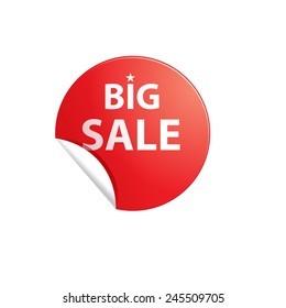 big sale red sticker vector icon,eps10