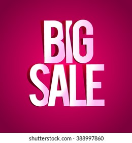 Big sale retro poster paper folding design. vector illustration