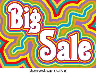 Big Sale retro title, vector illustration