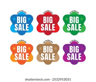 Big Sale Ribbon Banner Sign Vector Promotion
