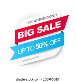 Big Sale. Save up to 50% off. Vector illustration.