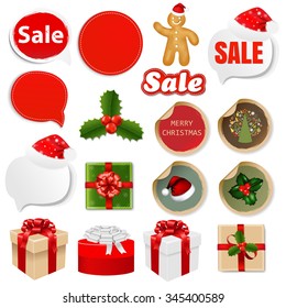 Big Sale Set Speech Banners And Stickers With Gradient Mesh, Vector Illustration
