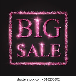 Big Sale Shining Banner. Elegant Design Template. Special Offer. VIP. Vector illustration