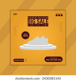 Big sale shoe social media post design template