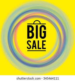 Big Sale. Shopping Bag. Vector. Poster in the window