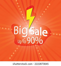 Big sale shopping poster up to 90 percent,Template big sale banner