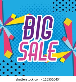 Big sale shopping poster memphis style