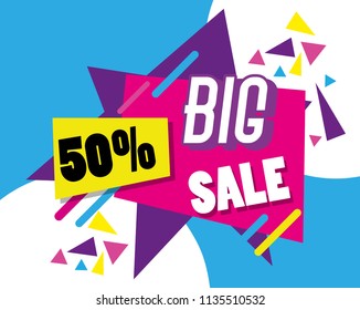 Big sale shopping poster memphis style