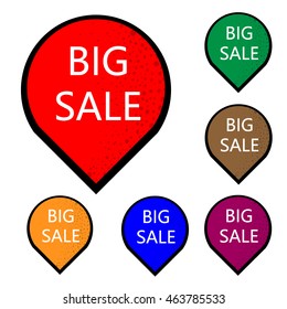 Big sale sign icon. Special offer symbol. Speech bubbles information icons. Vector
