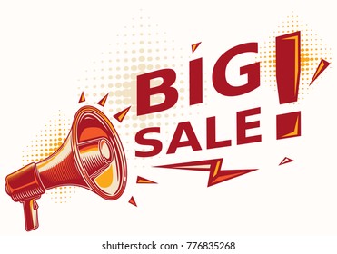 Big sale sign with megaphone