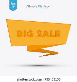 Big Sale Sign. Red Vector Illustrated Symbol Of Sale Tag