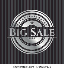 Big Sale silver emblem or badge. Vector Illustration. Mosaic.