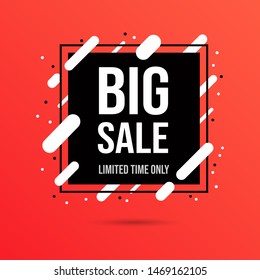 Big sale social media banner template. Shopping low price deals, huge discount for customers promotional flat vector poster layout. Store promo campaign, special offers for clients advertising