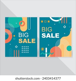BIG SALE SOCIAL MEDIA DESIGN FLAT GEOMETRI COLOR GREEN YELLOW