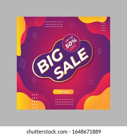 big sale social media post design template vector - social media banner design