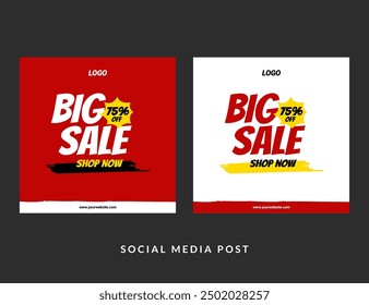 Big Sale Social Media Post Design Template. Good used for banner and social media post - EPS 10 Vector