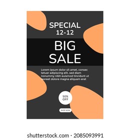 BIG SALE SPECIAL 12 12 TEMPLATE DESIGN. BANNER PROMOTION TEMPLATE BACKGROUND COVER VECTOR