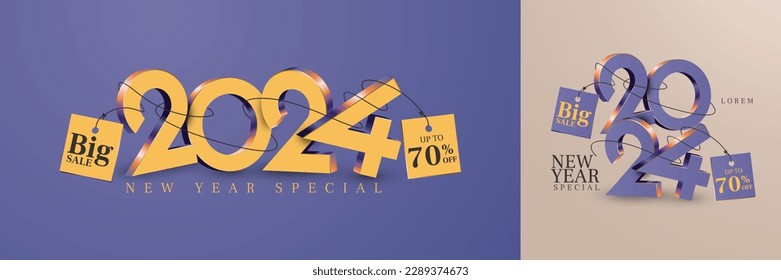 Big Sale Special Neujahr 2024 Banner. Neuverkauf 2024