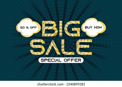 Big sale special offer 50% discount.Discount promotion layout banner template design. Vector illustration