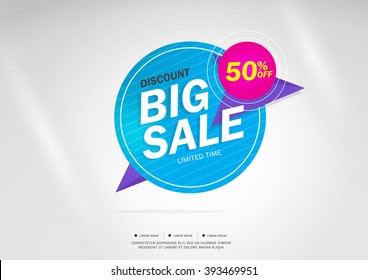 Big Sale and special offer. 50% off. Vector illustration.Theme color.