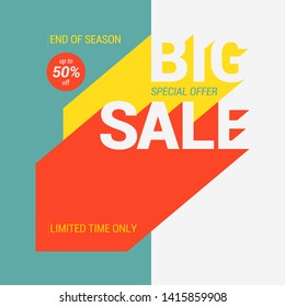 Big Sale. Special offer. Sale banner template. Advertisement poster
