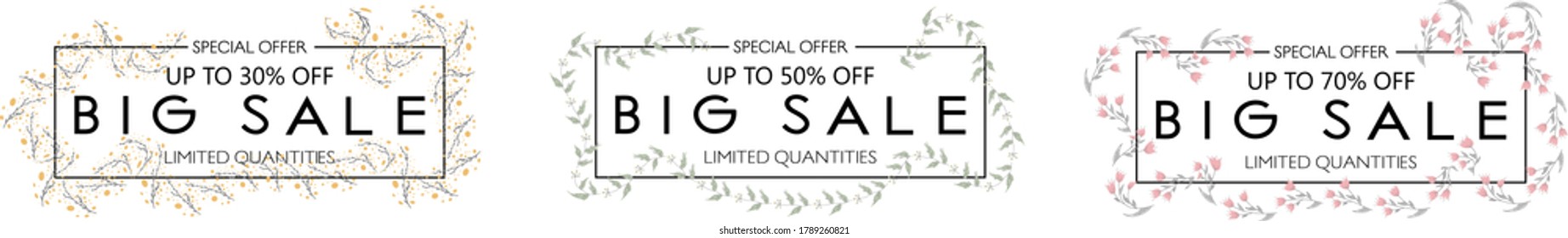 Big Sale Special offer banner with Floral Ornament