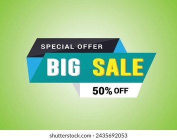 Big Sale special offer banner template design, Big sale special up to 50% off. Super Sale, Limited time only end of season special offer banner. vector illustration.