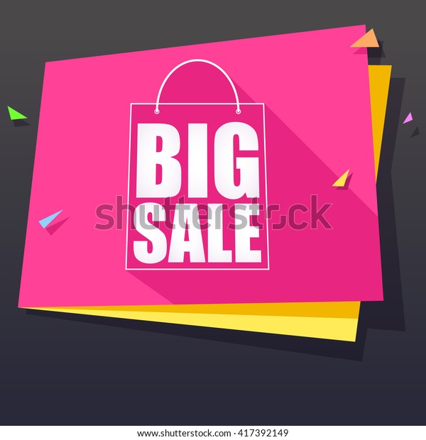 Big Sale Special Offer Origami Paper Stock Vector Royalty