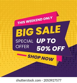 Big sale and special offer social media poster, Clearance sale poster