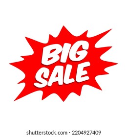 big sale splash, splash, advertising flash, offer sale vector icon isolated on white background