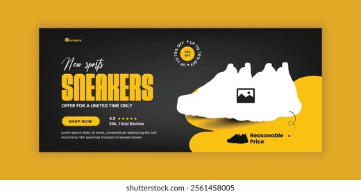 
Big Sale Sports Shoe Exclusive Super Offer Social Media Cover Template and Men's Sneakers Online Marketing banner Design template