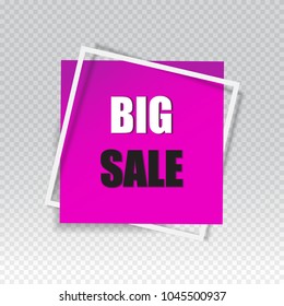 Big Sale square banner. Black Friday design template. Vector illustration.