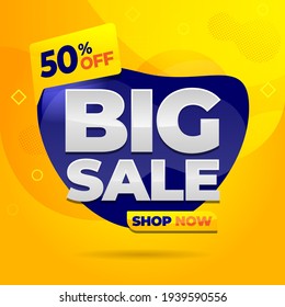Big sale square banner for social media and advertising
