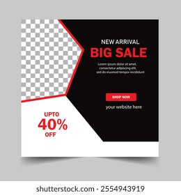 Big sale square banner for social media post template.